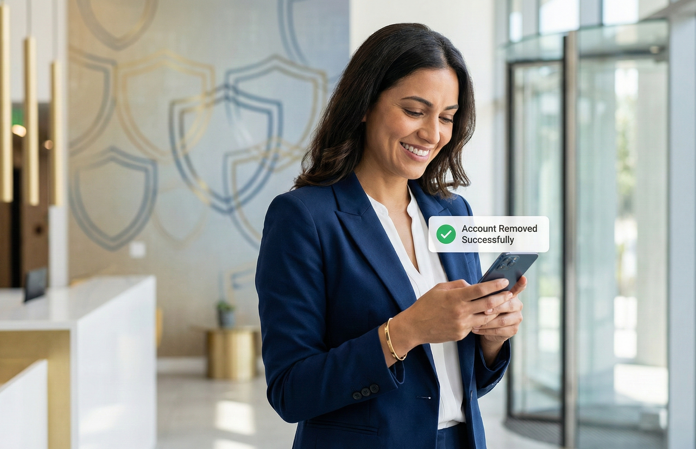 Professional receiving account removal success notification